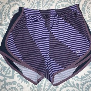 purple patterned Nike Dri-Fit shorts